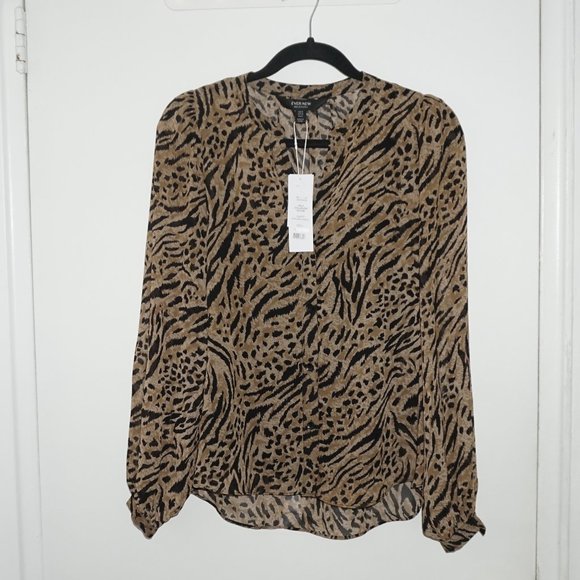 Ever New Animal Print Long Sleeve Blouse - Picture 5 of 8